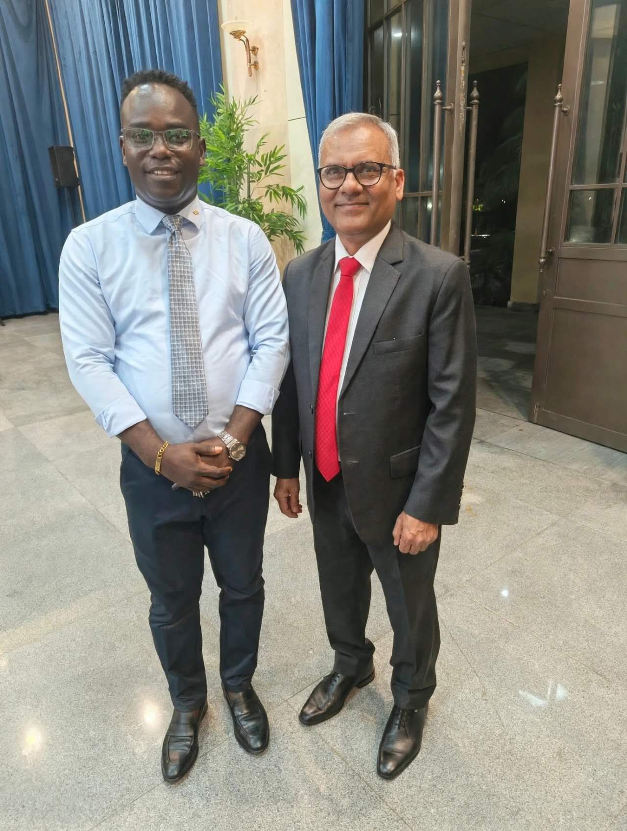 Dr. Emmanuel Fred with H.E. Manoj Bihari Verma, Ambassador of India to Liberia.